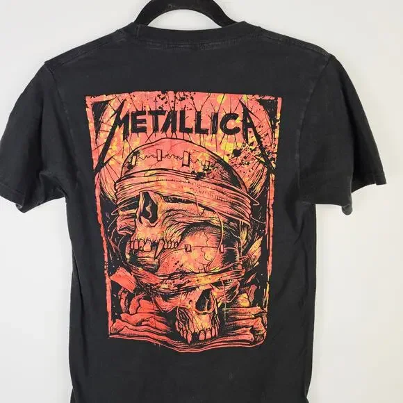 Vintage Style Metallica Band T-Shirt Womens Size Small Black Skull Graphic Metal - Picture 4 of 7